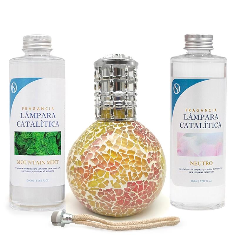MamaManuela Pack Saving Catalytic Lamp Mosaic Bicolour + Fragrance Mountain Mint (500ml) + Neutral Cleaner (200ml) + Refill Wick - MM-LCAT-2001-4_0