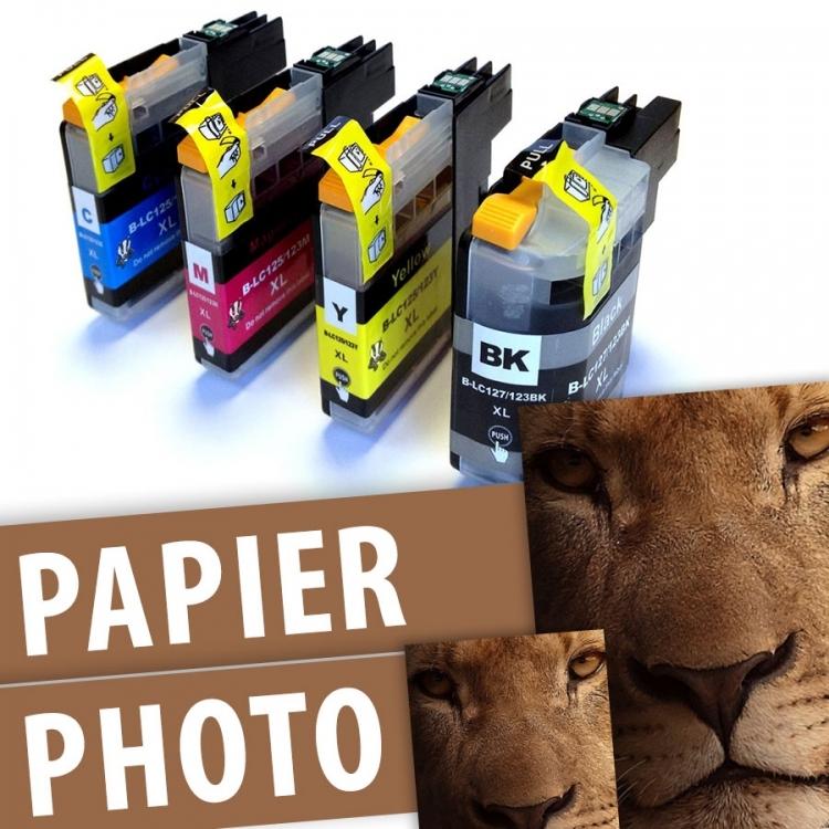 Pack essentiel LC123 - Cartouches d'encre compatibles Brother LC123/LC125/LC127 avec papier photo_0