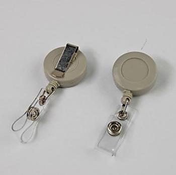 Porte-badge avec enrouleur - fil extensible - clip métal - blanc - lot de 50_0