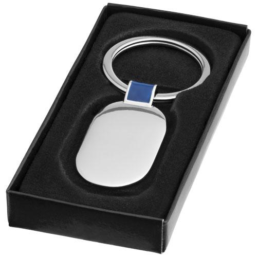 Porte-clés ovale Barto 11810401 - aluminium avec passant de couleur et boîte cadeau noire_0