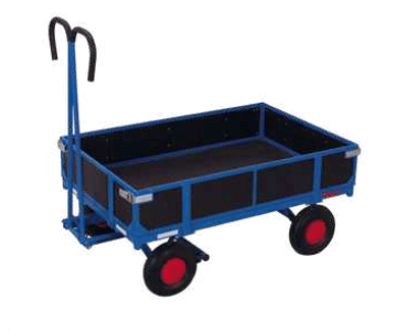 Remorque manuelle avec ridelles 260 x 65 mm 1335 x 830 x 1200 mm roues caoutchouc plein_0