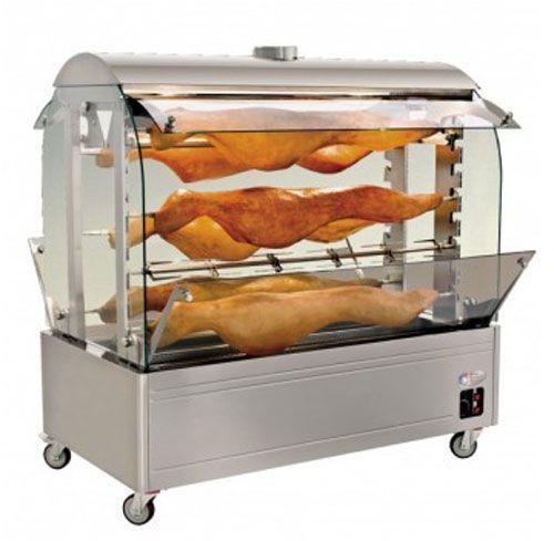 Rôtissoire méchoui en inox - 10 broches gaz - 14 kW - capacité 2 agneaux ou 60 volailles_0