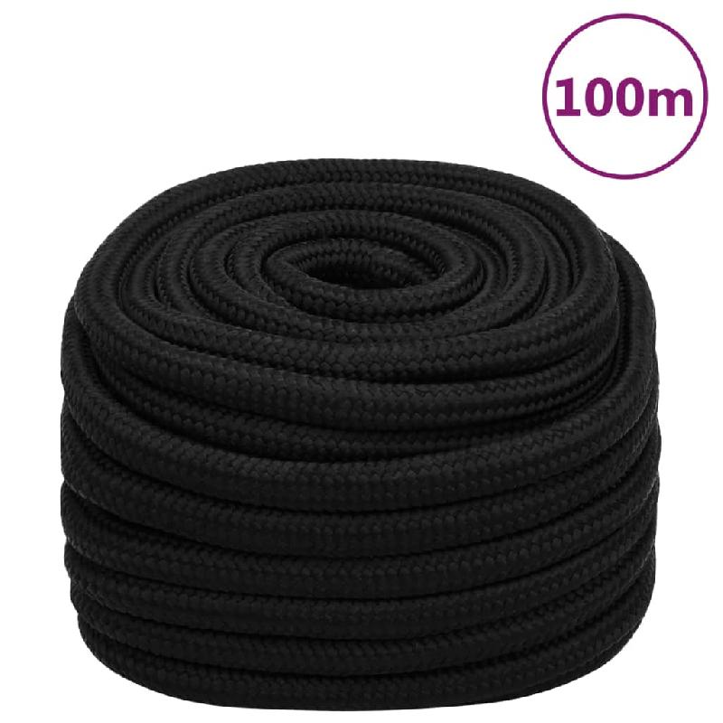 Vidaxl corde de travail noir 20 mm 100 m polyester 152842_0