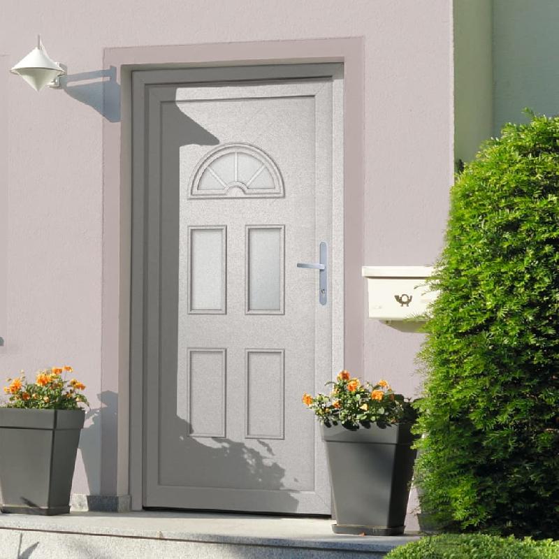 Vidaxl porte d'entrée blanc 98x208 cm pvc 3187919_0