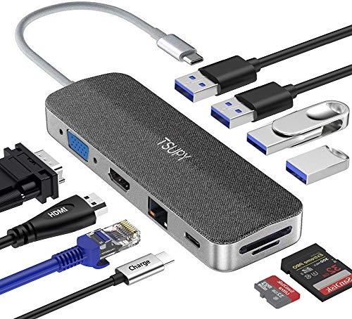 TSUPY USB C HUB 10-EN-1 USB C ADAPTATEUR TYPE-C VERS RJ45 GIGABIT ETHE_0