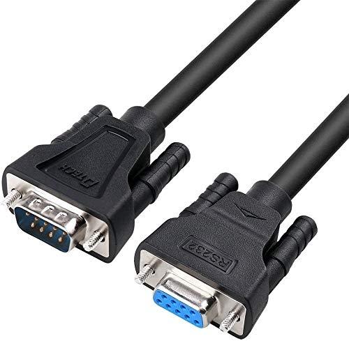 DTECH câble série RS232 mâle vers femelle à 9 broches - 3 m - noir - câble d'extension COM pour appareils RS232_0