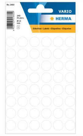 Étiquette universelle ronde Ø 13 mm - 1860 - 240 étiquettes blanches adhésives FSC®_0