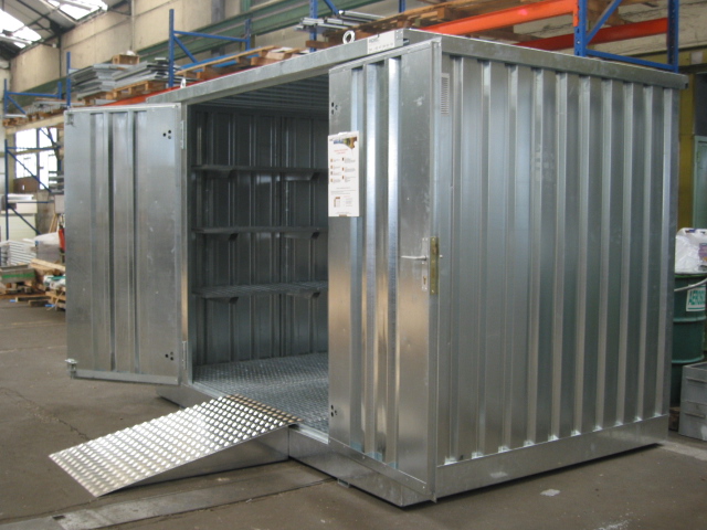 Conteneur de stockage avec plancher de rétention pour déchets DMS ou DDM_0
