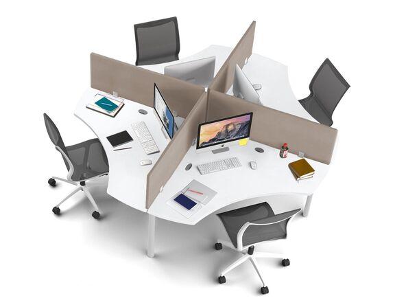 Bureau Call-center 4 personnes avec panneaux de séparation inclus_0