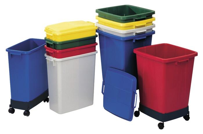 Collecteur de déchets/ poubelles de tri 90 l H600xl485xP510 mm PE gris GRAF_0