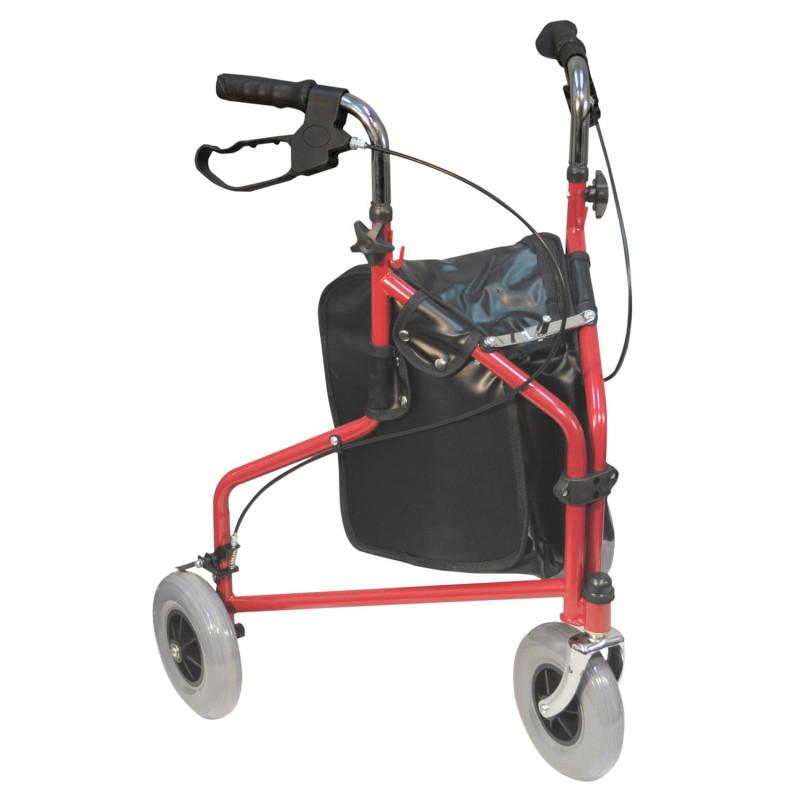 Déambulateur 3 roues en acier Aidapt - pliable, maniable, avec sac de transport_0