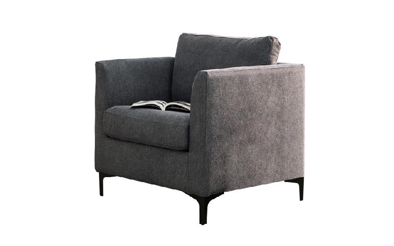Fauteuil Spencer 75 cm - Home Spirit - Compact et élégant, structure en bois et métal noir_0
