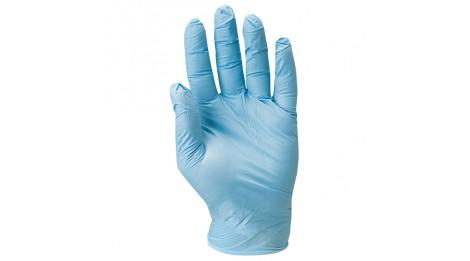 Gant jetable nitrile bleu non poudré - boîte de 100 gants - tailles vêtements XL - très résistant et performant_0