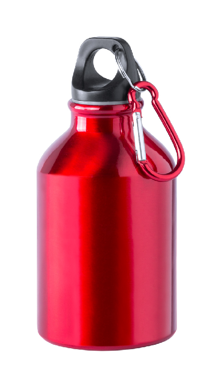 Gourde de sport en aluminium - 300 ml avec mousqueton - Couleur rouge_0