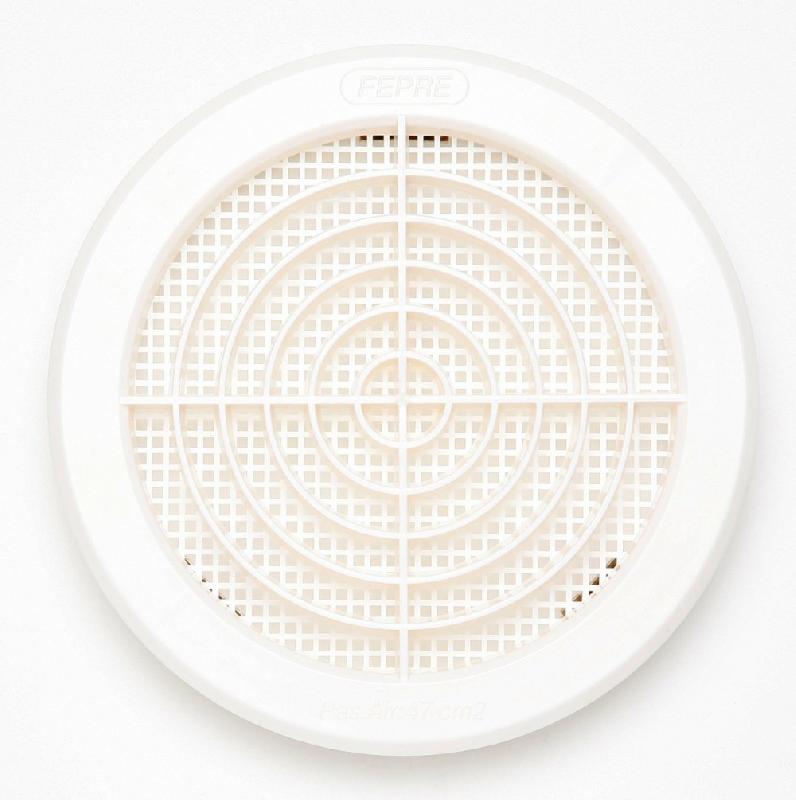 Grille d'aération ABS naturel - diamètre 14.7 cm - intérieur/extérieur - passage d'air 50 cm²_0
