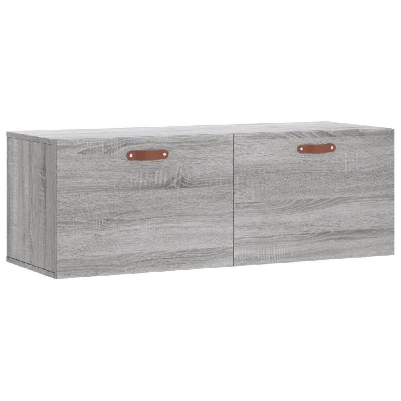 Helloshop26 - Armoire murale sonoma gris 100 x 36,5 x 35 cm rangement pratique déco minimaliste en bois d'ingénierie gris 02_0048878 - gris Bois mas_0