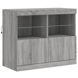 Helloshop26 - Buffet bahut commode armoire meuble de rangement organisateur cuisine salle de séjour salon avec lumières LED sonoma 02_0030084 - 3000_0