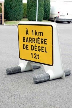 KC1 BD - Panneau de chantier - Direct Signalétique - Barrière de dégel en plastique avec tonnage et distance_0