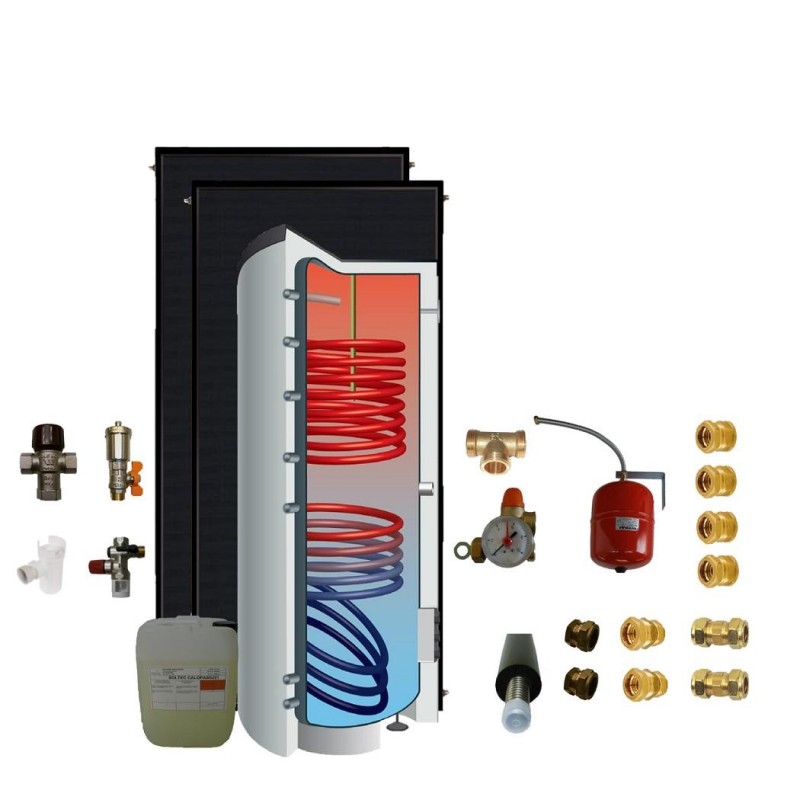 Kit chauffe-eau solaire thermosiphon TWS300L - ballon vertical 300L et 2 panneaux 2.25m²_0