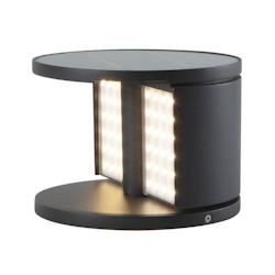 Lumisky Borne solaire aluminium SWING LED blanc chaud puissant H15cm - noir 3666162010744_0