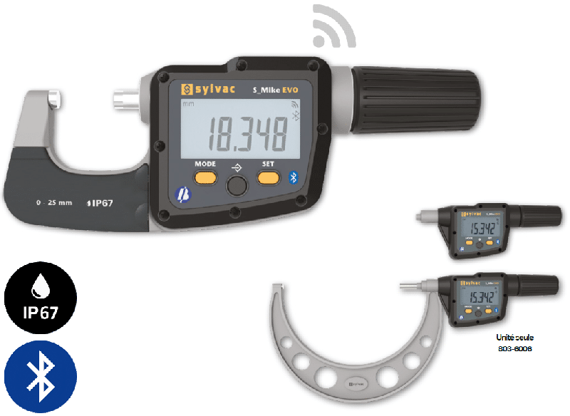 Micromètre S_Mike Evo Smart Sylvac - Protection IP67 - Affichage XXL - Broche tournante_0