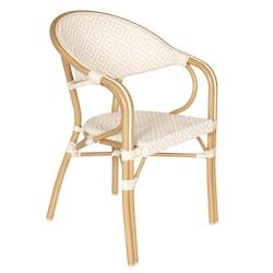 Oviala Business Chaise de terrasse style parisien en aluminium et rotin synthétique beige - beige aluminium 112532_0