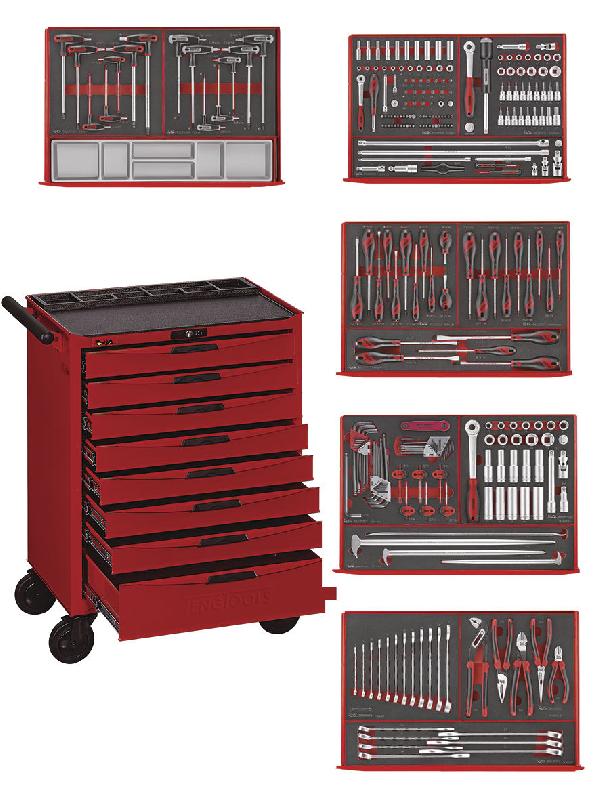 Servante rouge foam mini master set 8 tiroirs Teng Tools TCEMM385N8_0