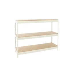 SimonRack Étagère Industrielle,  2000x2100x450 3 Niveaux en bois, Étagère Charge Lourde, blanc/bois -Simonforte - blanc métal 8425437152887_0