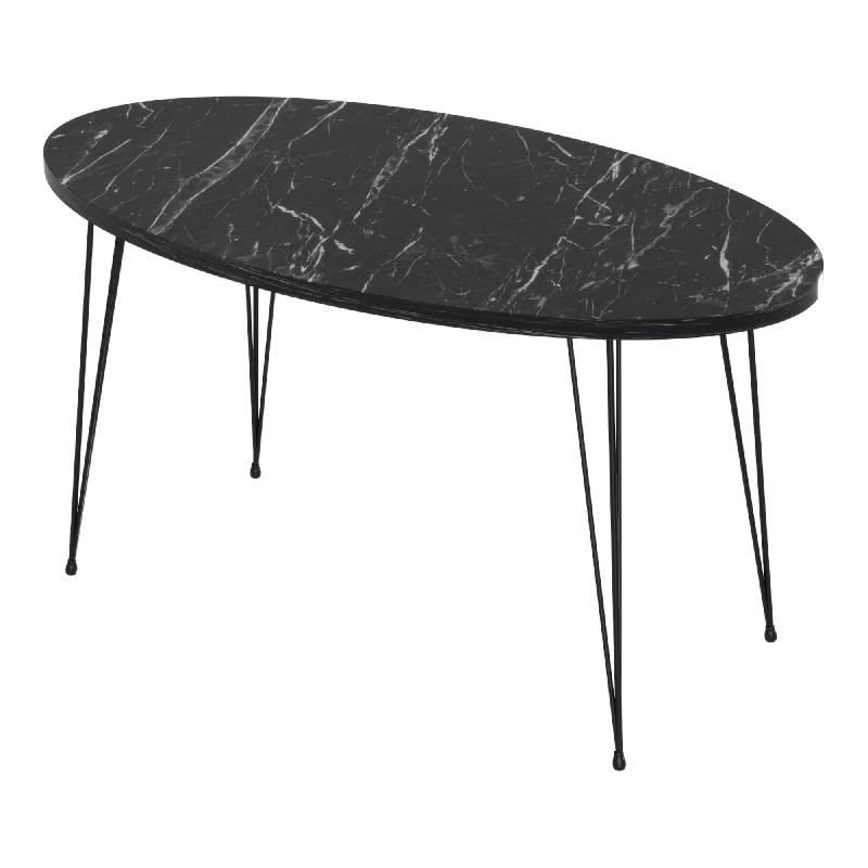 TABLE BASSE OVALE 43 X 90 X 50 CM MARBRE NOIR 03_0008510_0