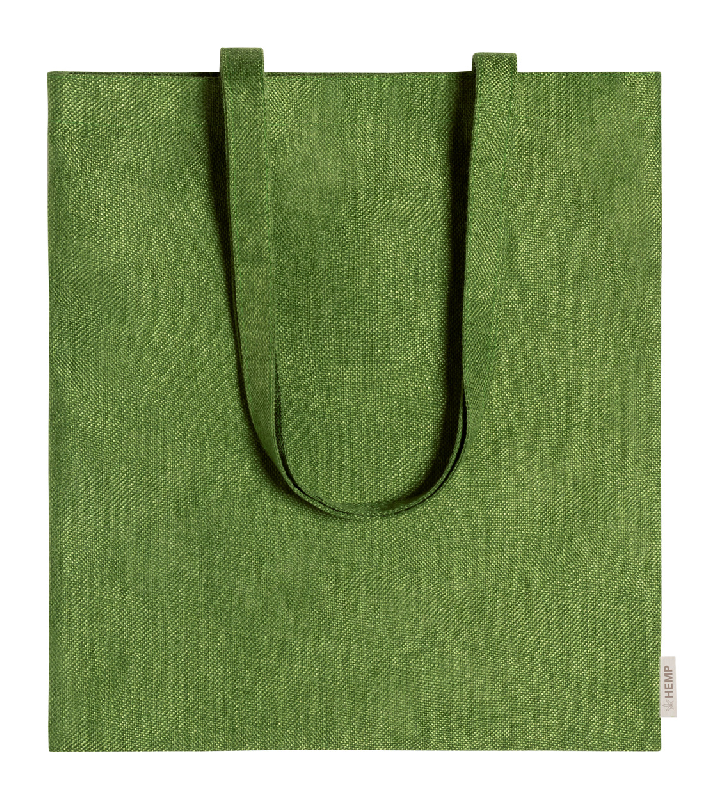 Tote bag en chanvre - tissu 100% chanvre 200g/m² - longues poignées - vert_0