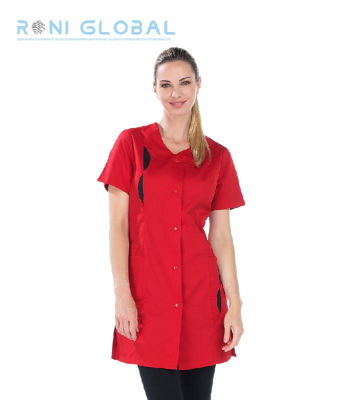 Tunique de travail femme manches courtes fendues en polyester et coton 4 poches - ILONA REMI CONFECTION_0