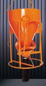 1016L (V) Bennes à béton - Forme cylindro-conique avec sortie droite à tuyau - Conception légère avec système de fermeture_0