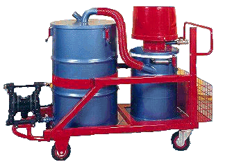 Aspirateur industriel pneumatique à pompe - 200L - pour liquides et copeaux avec tamis et pompe à membrane_0