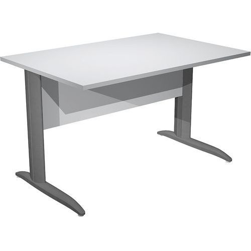 BUREAU DROIT PIEDS L EN MÉTAL FAST 120CM BLANC ANTHRACITE