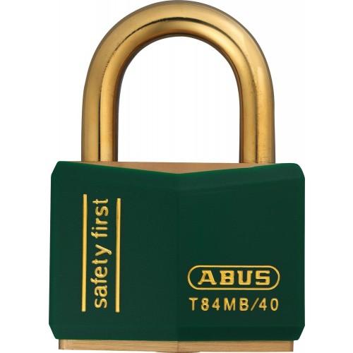 CADENAS À CLÉ - 40 MM - CORPS LAITON - VERT - T84MB/40 ABUS