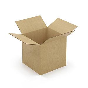 CAISSE CARTON BRUNE DOUBLE CANNELURE À MONTAGE INSTANTANÉ RAJA  30X30X30 CM
