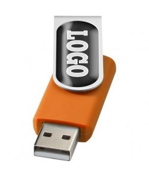 CLÉ USB ROTATIVE AVEC DOMING 2 GB - ORANGE - CLÉS USB PUBLICITAIRES PERSONNALISÉES