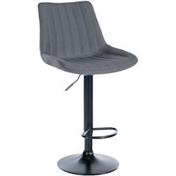 CLP Tabouret de bar Toni en Tissu Pied trompette en Métal Gris/Noir - gris textile 321534_0