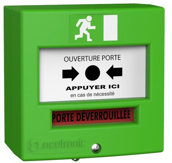 Déclencheur manuel vert 2 contacts étanche ip 65 - NEUTRONIC - 4714v3c - 570051_0