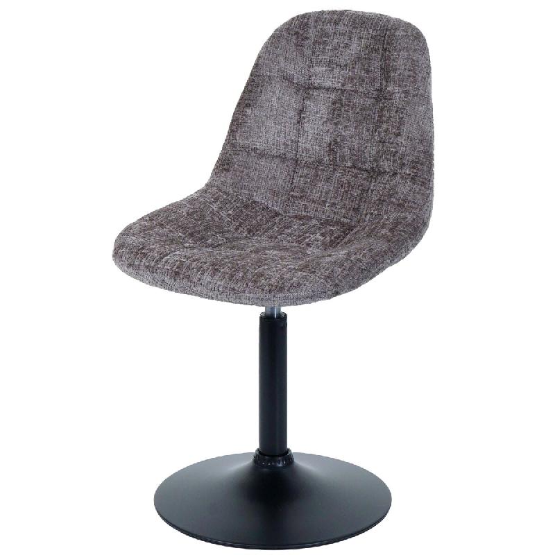 Décoshop26 - Chaise de salle à manger pivotante 360° en tissu chenille marron pied acier noir mat 04_0009896 - marron acier 3000267744096_0