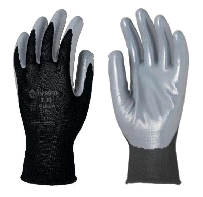 Gant tricoté polyester eurotechnique enduit nitrile noir/gris t7 - COVERGUARD - 1nibb07 - 689865_0