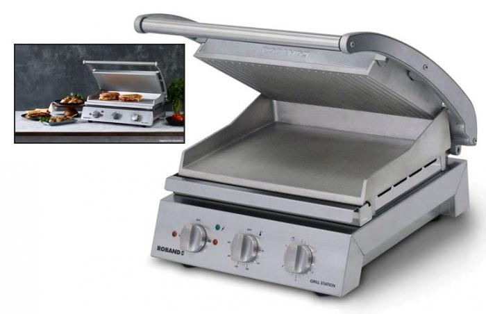 Grill contact nervure professionnel 2000w roband_0