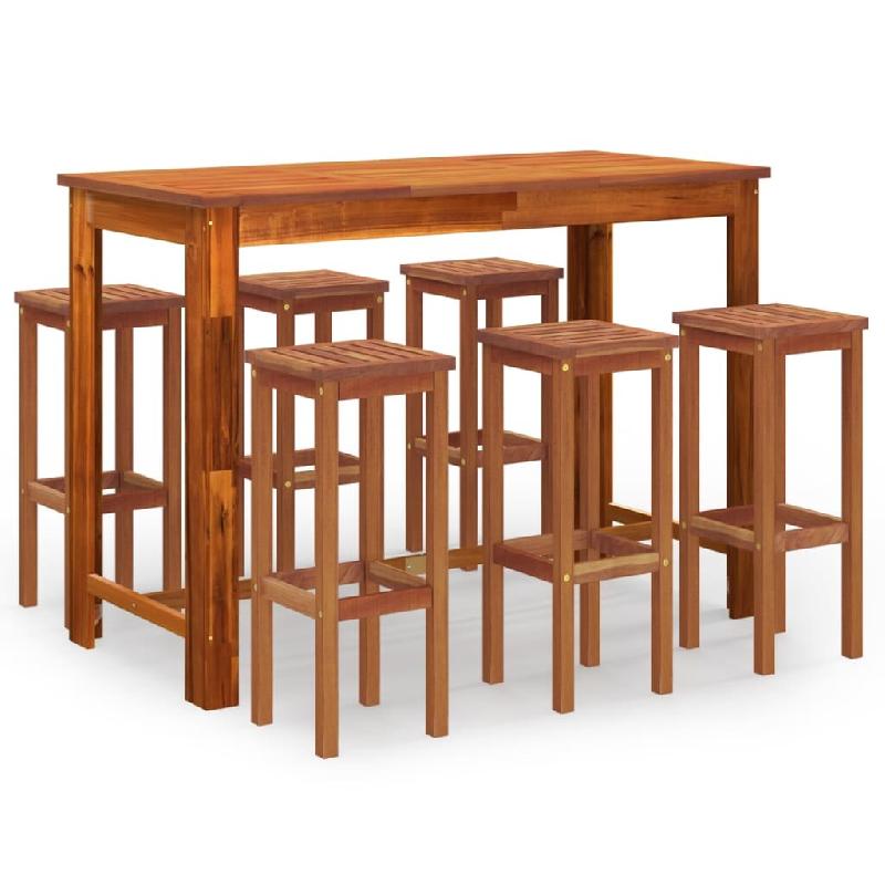 Helloshop26 - Ensemble de bar de jardin 7 pièces bois d'acacia solide - 3000731647762_0
