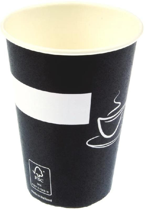 Kangaro Gobelet en carton Eco, 0,18 L, noir/blanc - lot de 100 - blanc en carton 8712127089128_0