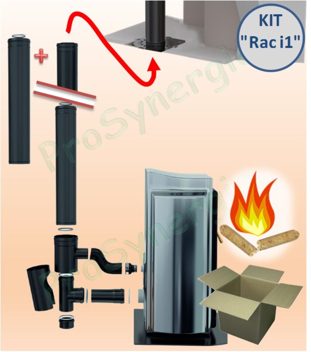 KIT RACCORDEMENT PELLET CONCENTRIQUE Ø 80/125 MM SUR CONDUIT CONCENTRIQUE INTÉRIEUR