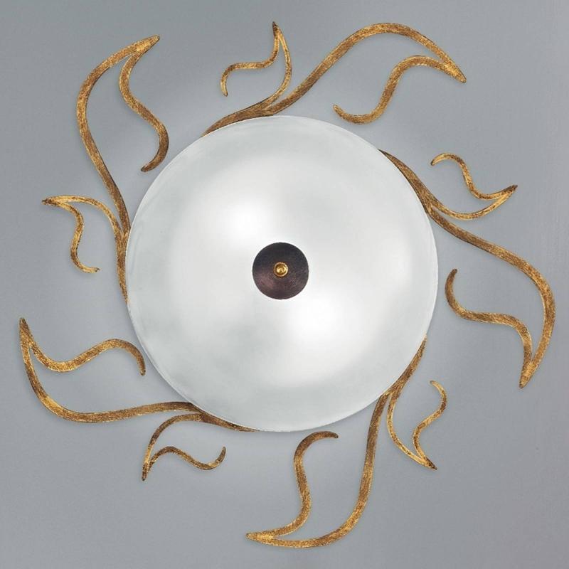 KÖGL PLAFONNIER AMABILE, ROUILLE-DORÉ, ABAT-JOUR VERRE