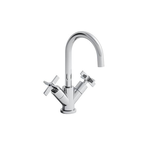 LAVABO CROSS ROAD MELANGEUR MONOTROU + VIDAGE CHROME ROBINETTERIE CROSS ROAD - CRISTINA ONDYNA CR22651