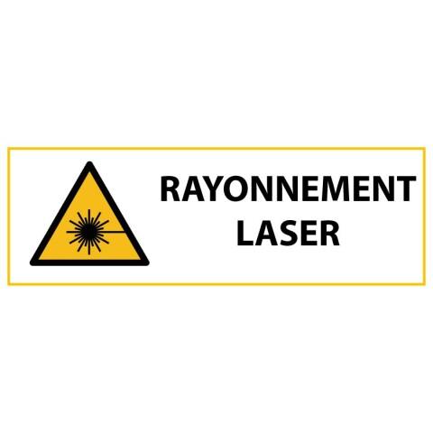 LOT DE 2 - SIGNALÉTIQUE DE DANGER - PICTO RAYONNEMENT LASER - W004 - ISO 7010 450 X 150 MM PVC 2 MM