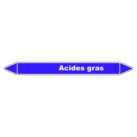 LOT DE 3 - MARQUEUR DE TUYAUTERIE - ACIDES GRAS - NFX 08-105 - VINYLE LAMINÉ 250 X 26 MM