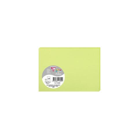LOT DE 3 - PAQUET DE 25 CARTES SIMPLES POLLEN 110X155MM 210G/M2 - VERT BOURGEON